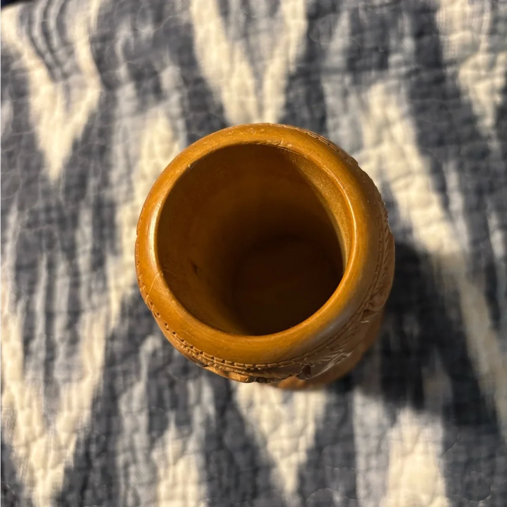 Carved Animal Wooden Pen and Pencil Holder